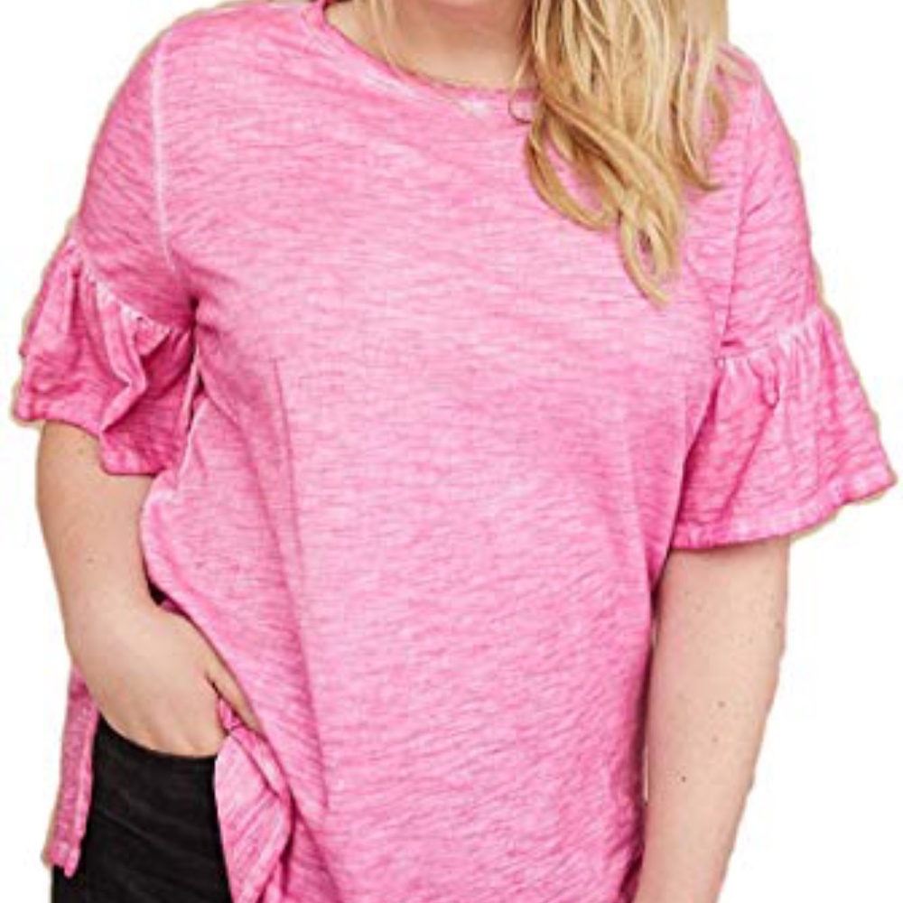 NWOT Lane Bryant sunwashed ruffle sleeve tunic